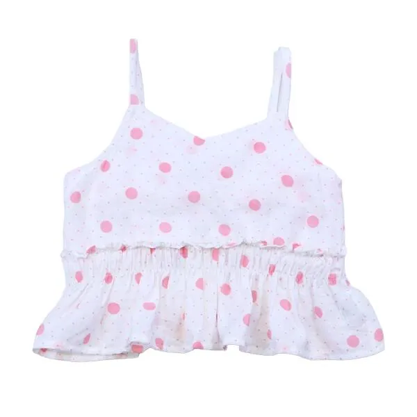 Polka Dots Vest   Culottes Set - Pink