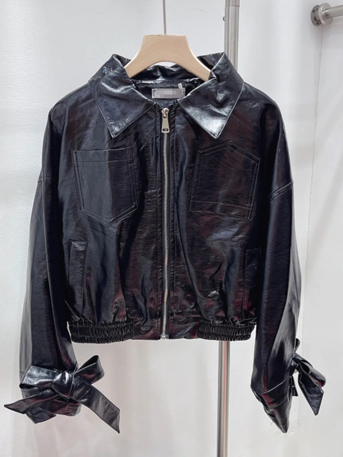 Pre Order:  Glossy PU Short Motorcycle Jacket