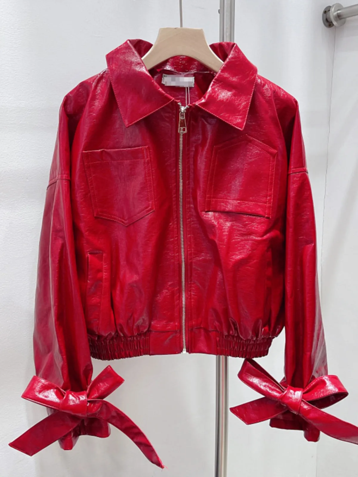 Pre Order:  Glossy PU Short Motorcycle Jacket