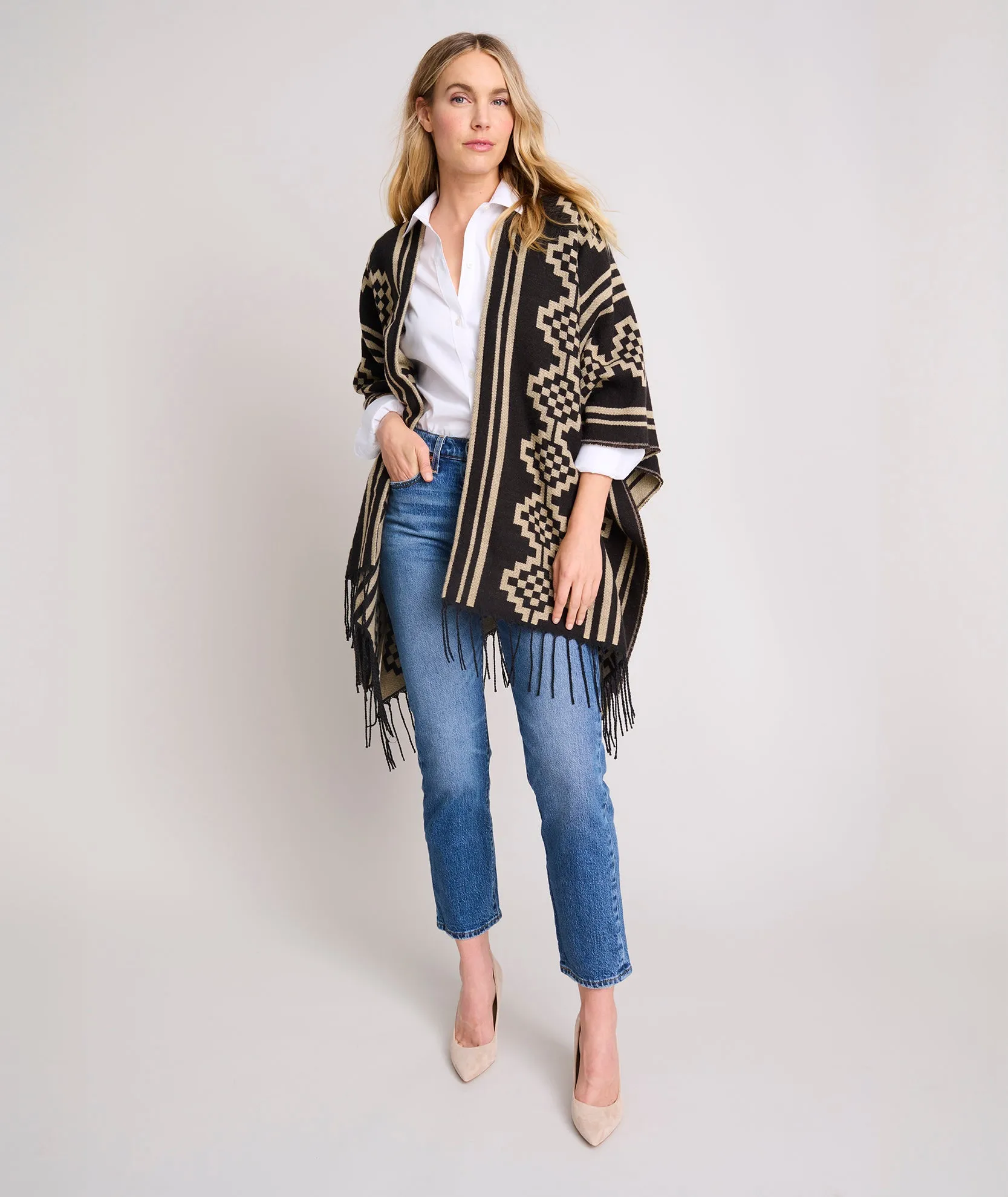 Printed Cheyenne Poncho - FINAL SALE