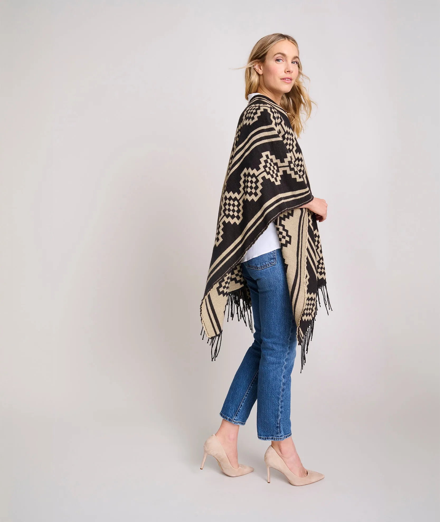 Printed Cheyenne Poncho - FINAL SALE