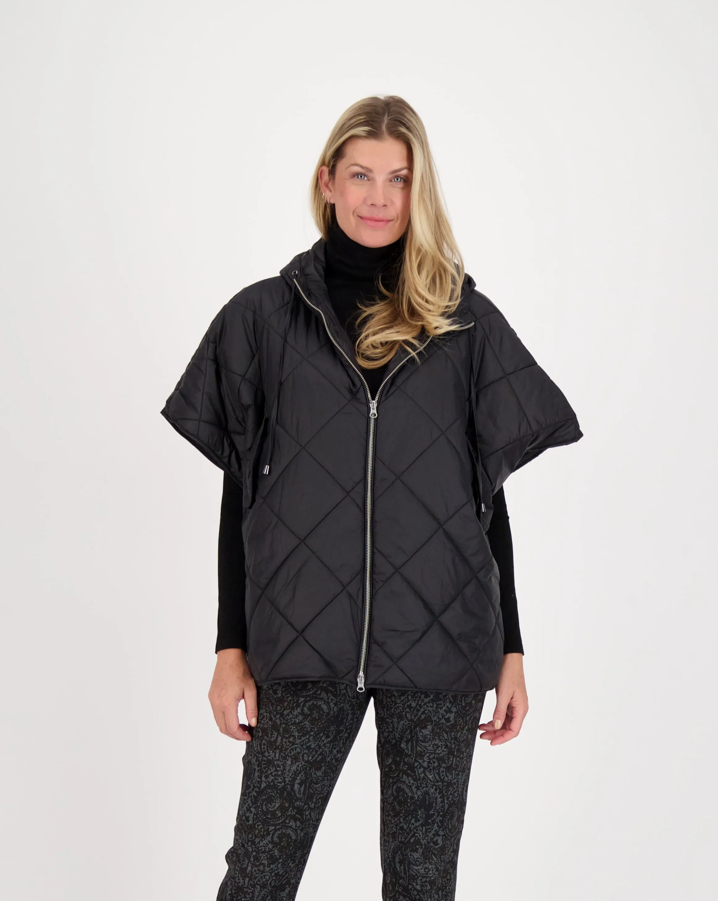 Puffer Hooded Poncho