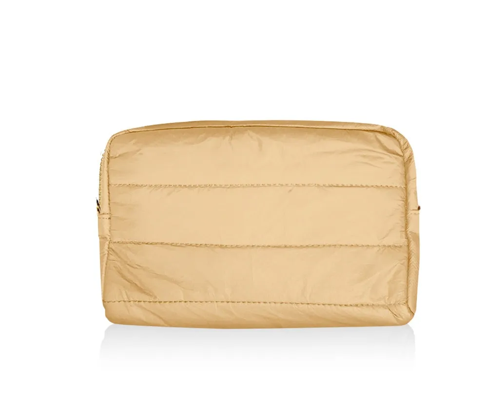 Puffer Mini Clutch with Loopholes in Gold