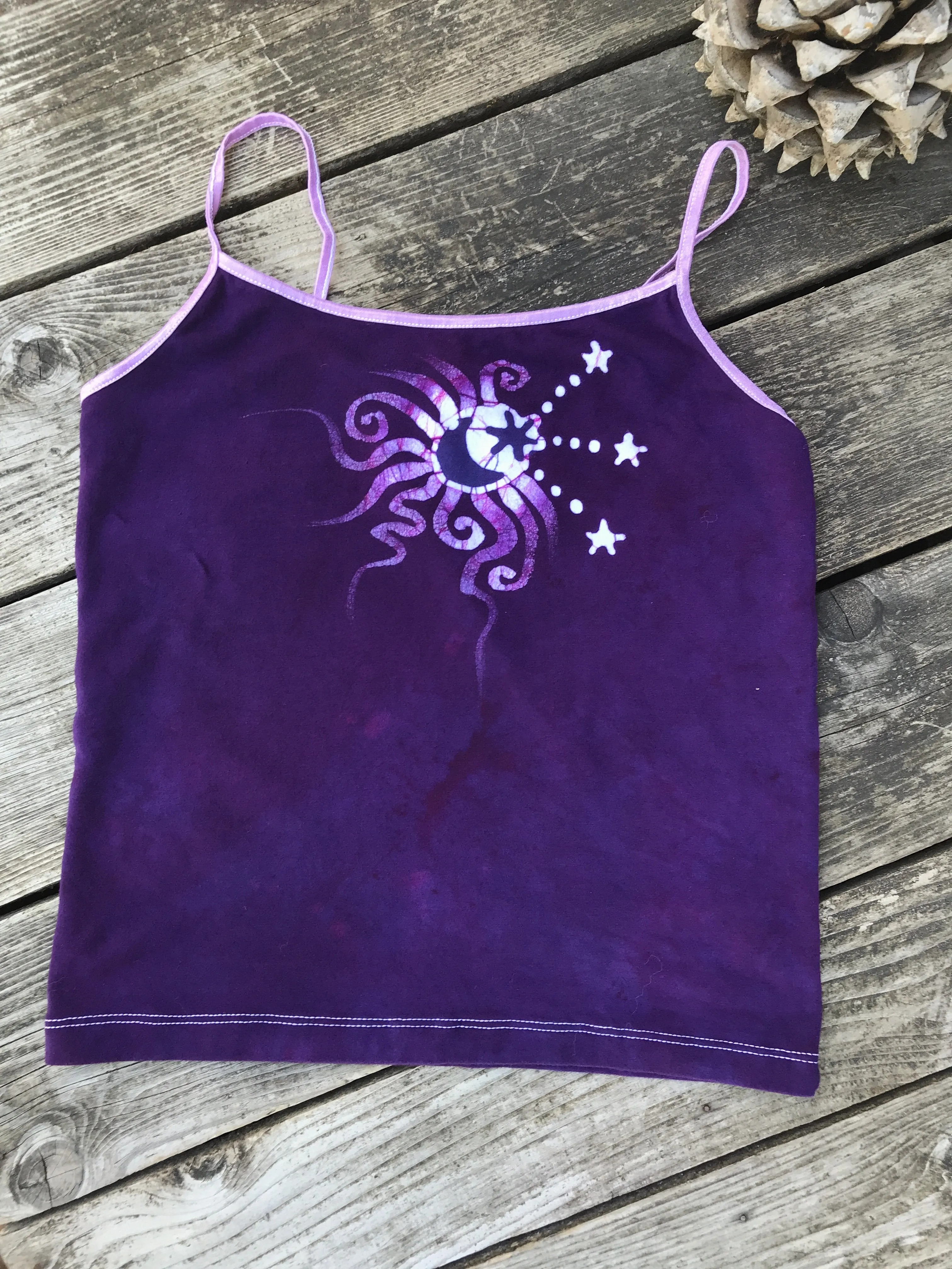 Purple Galaxy Moon and Star Yoga Camisole