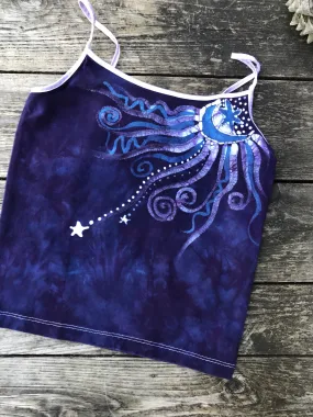 Purple Moon Batik Stretchy Handmade Yoga Camisole