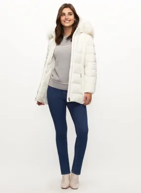 Quilted Coat & Straight Leg Jeans