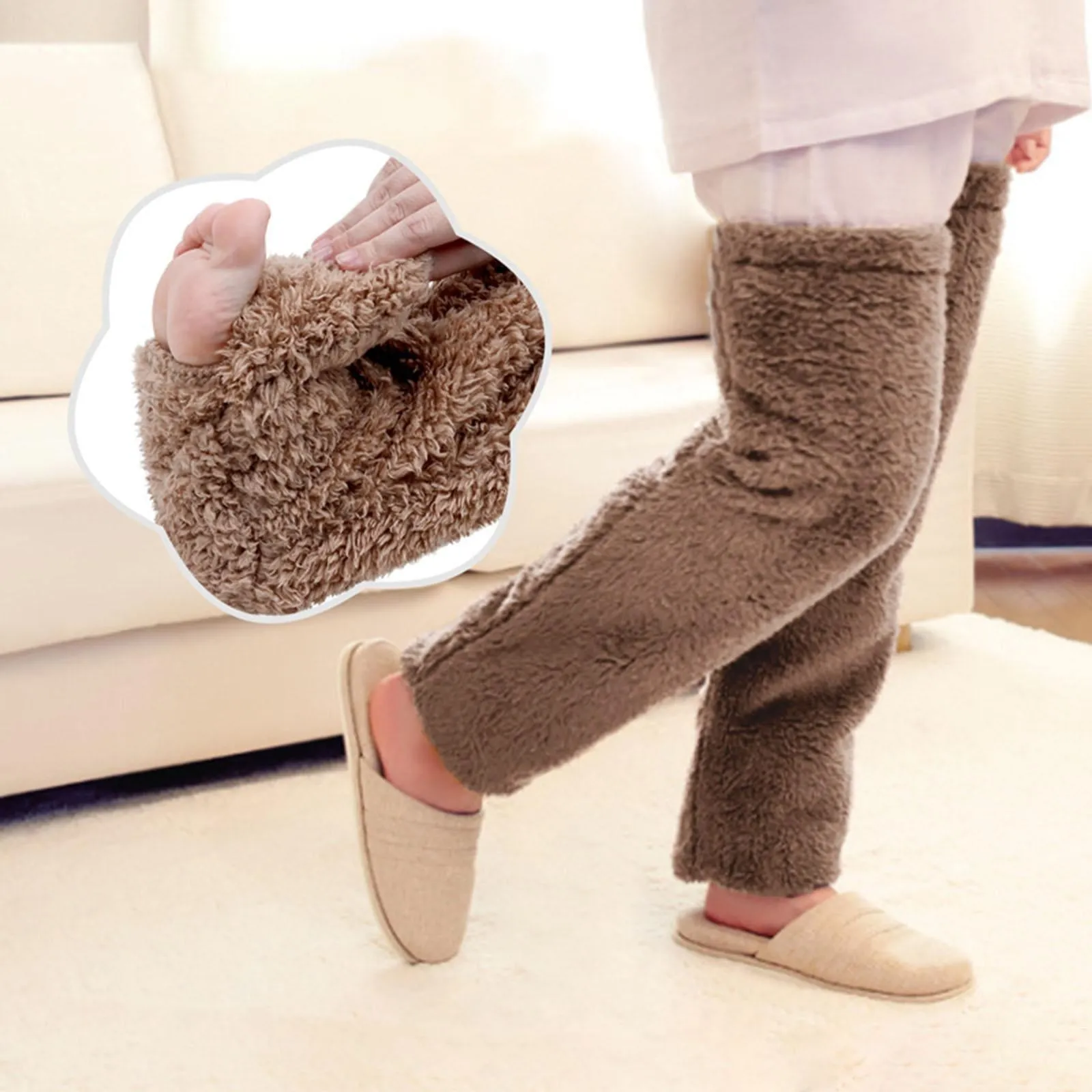 "High-Quality Thigh High Fuzzy Socks: Perfect for Office or Living Room, Suitable for Women and Kids"