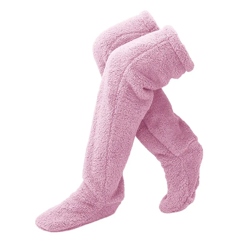 "High-Quality Thigh High Fuzzy Socks: Perfect for Office or Living Room, Suitable for Women and Kids"