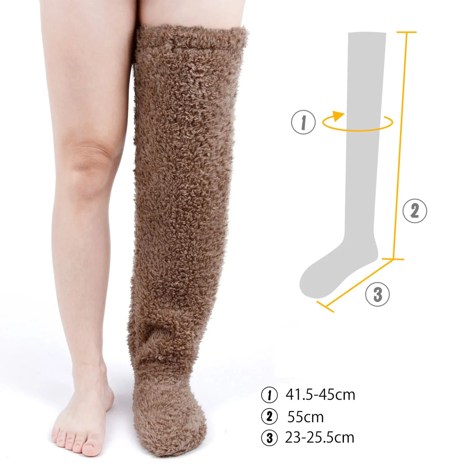 "High-Quality Thigh High Fuzzy Socks: Perfect for Office or Living Room, Suitable for Women and Kids"