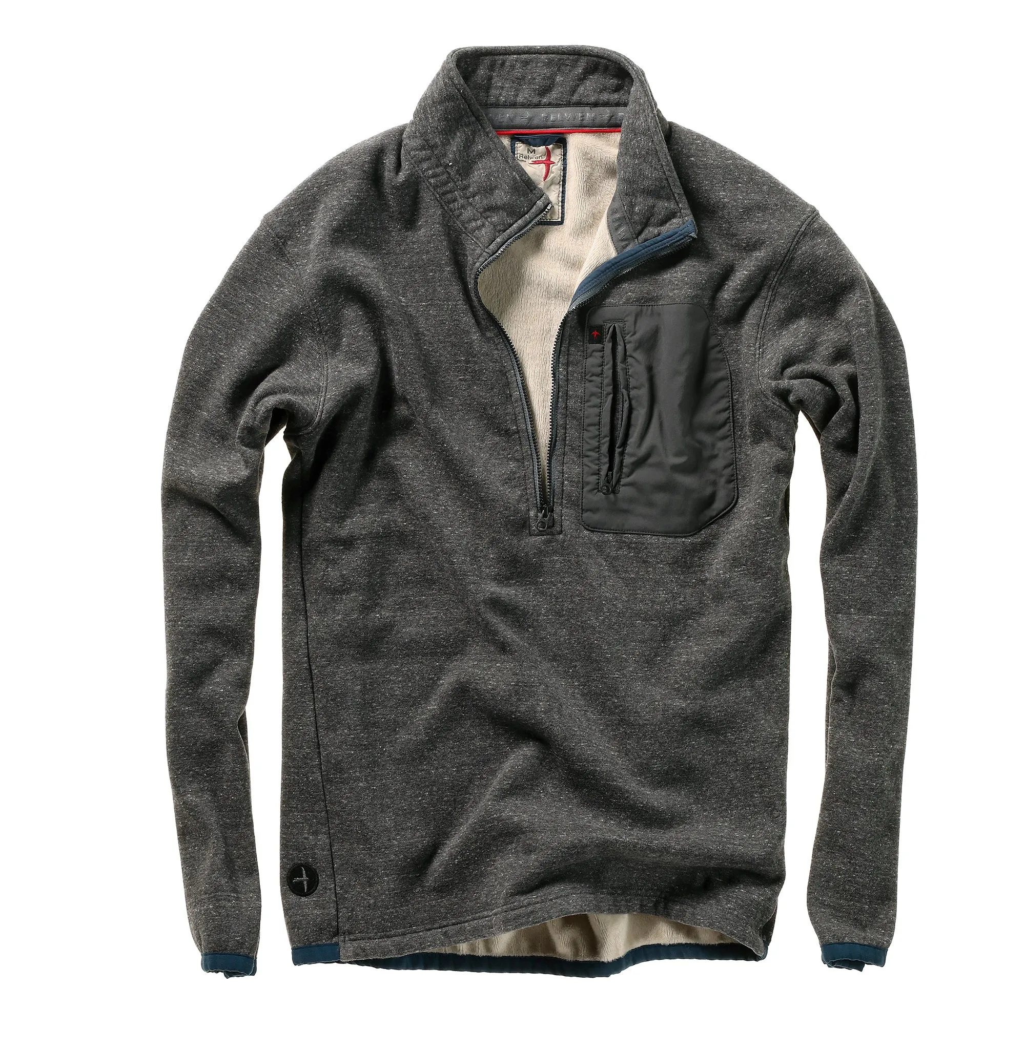 Relwen Light Charcoal Grey Micropile Half Zip Pullover