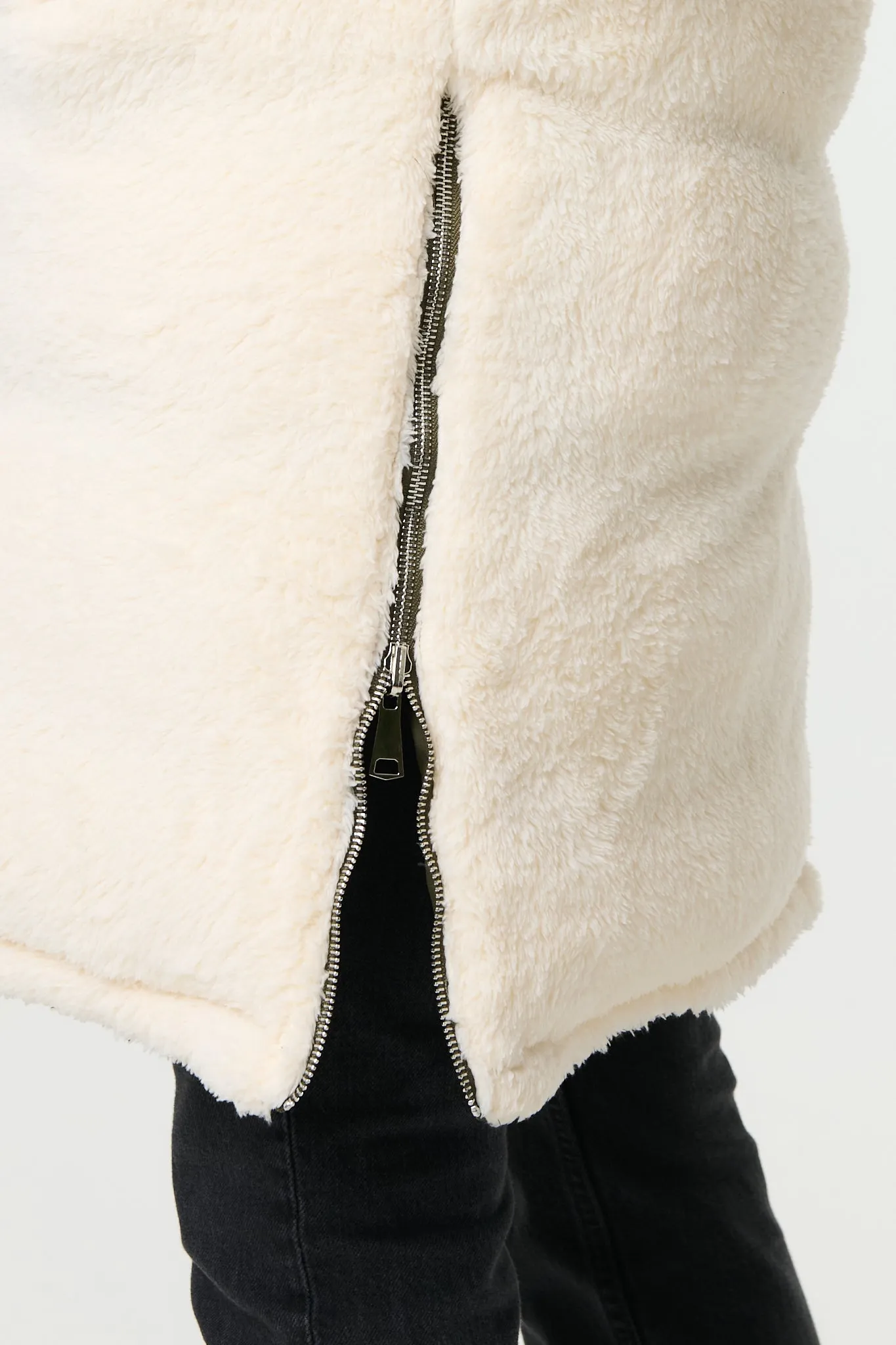 Reversible Faux Fur Padded Hooded Gilet