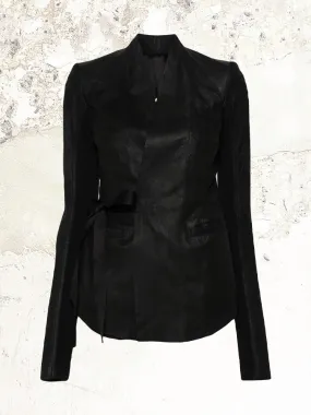 Rick Owens belted leather jacket