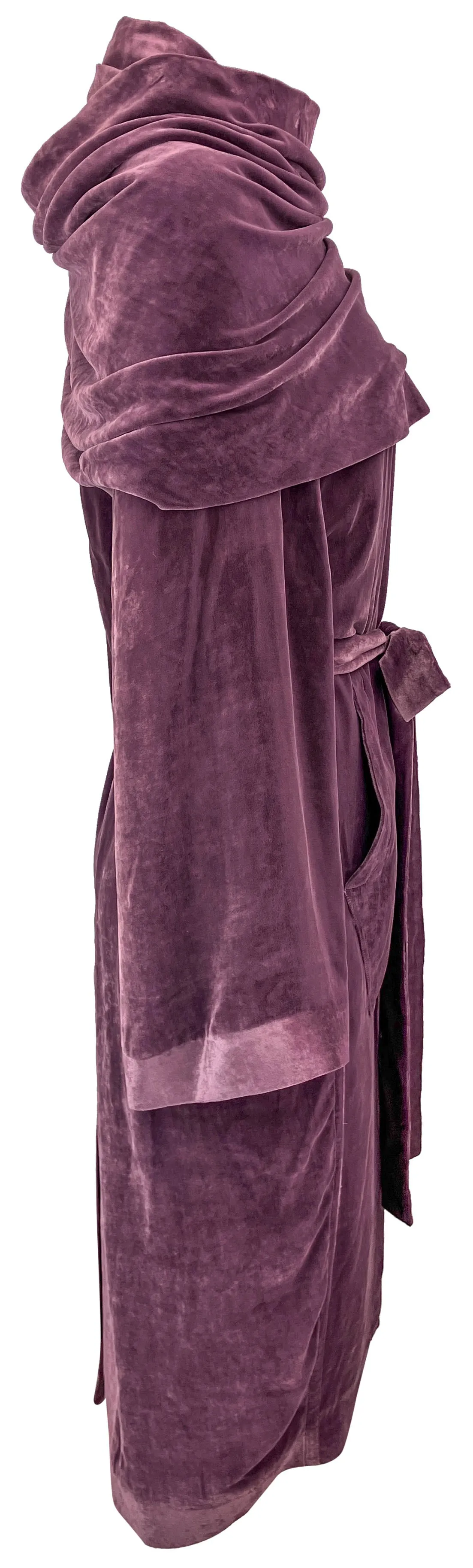 Rick Owens Dagger Velvet-Finish Robe in Amethyst