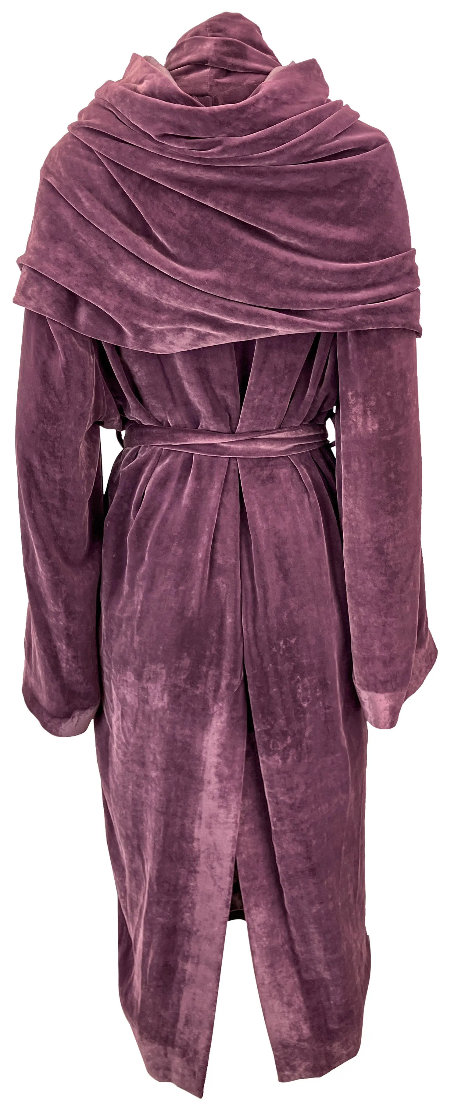 Rick Owens Dagger Velvet-Finish Robe in Amethyst