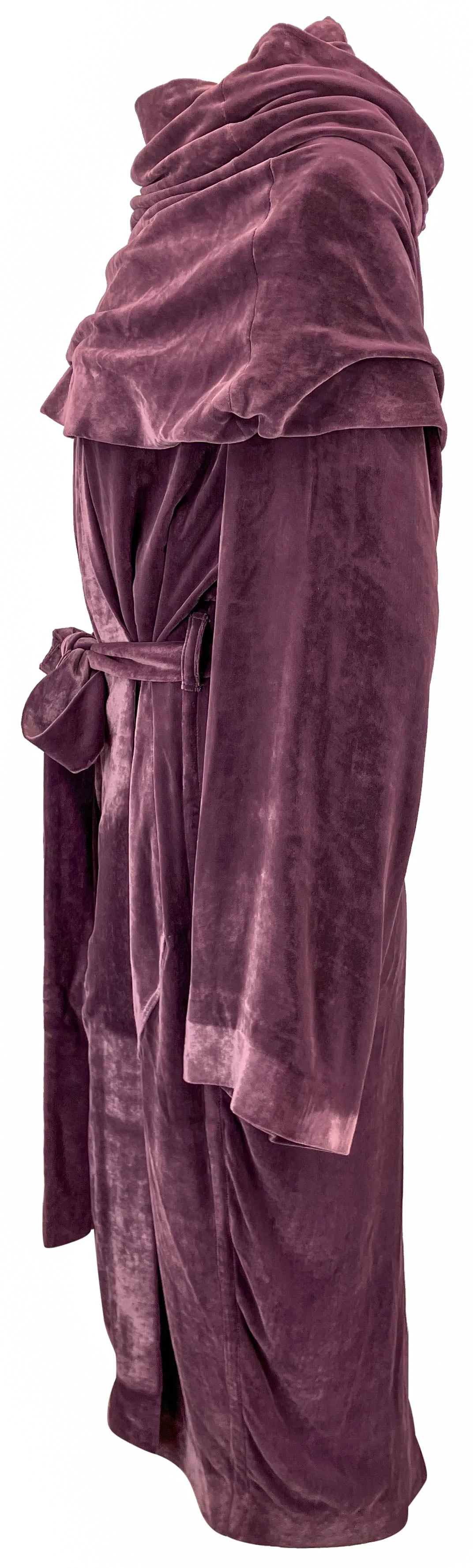 Rick Owens Dagger Velvet-Finish Robe in Amethyst