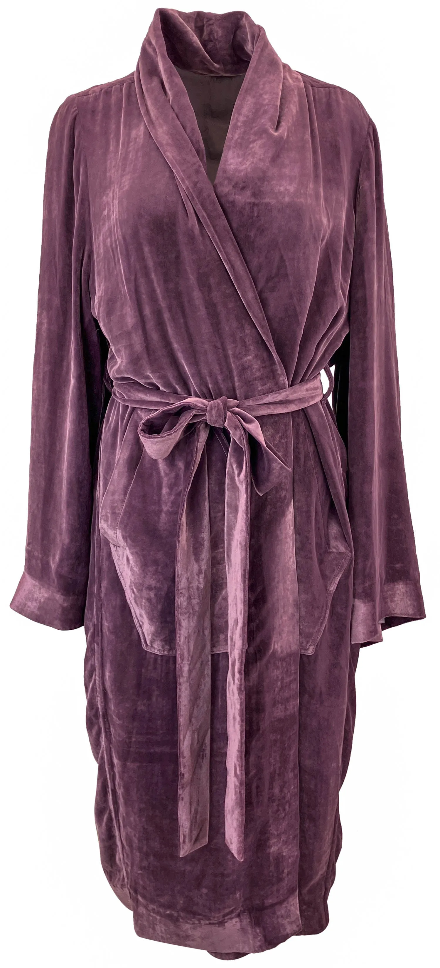 Rick Owens Dagger Velvet-Finish Robe in Amethyst