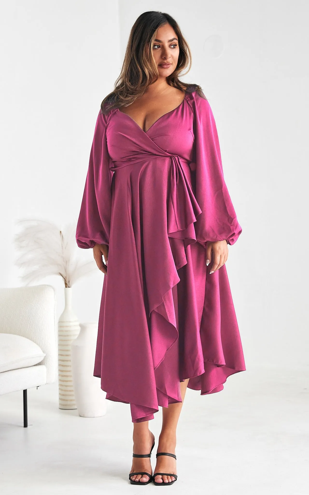 Rossetti Wrap Maxi Dress - Magenta