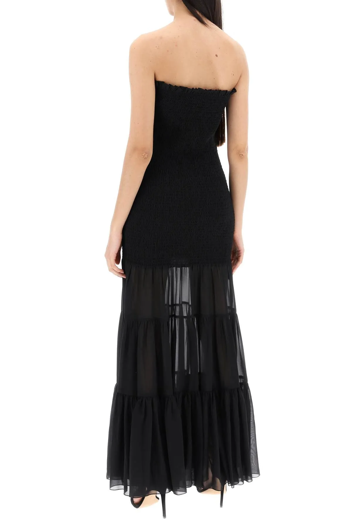 Rotate Maxi Chiffon Dress With Semi-Transparent R (Size - 36)