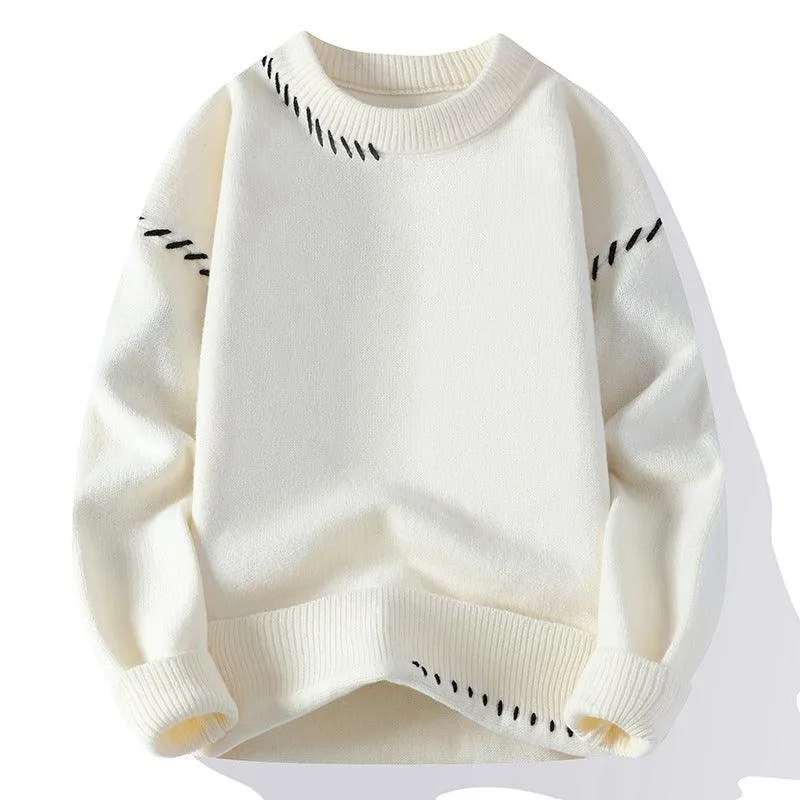 Round Neck Loose Sweater for Autumn and Winter