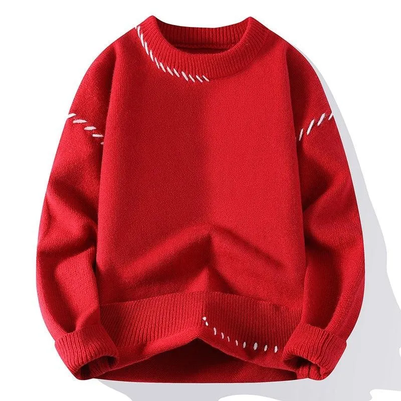 Round Neck Loose Sweater for Autumn and Winter