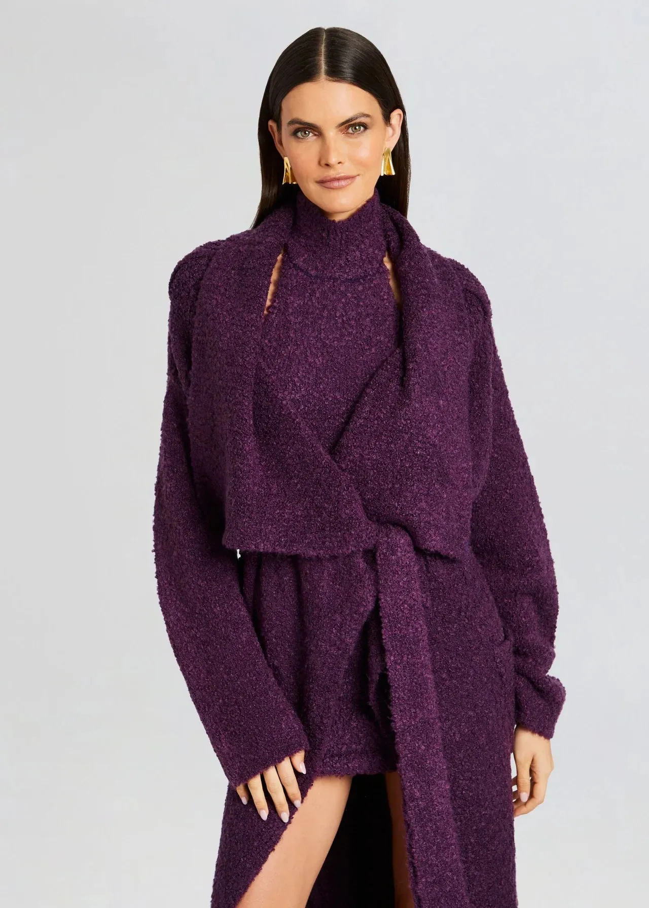 Rue Boucle Cardigan - Eggplant