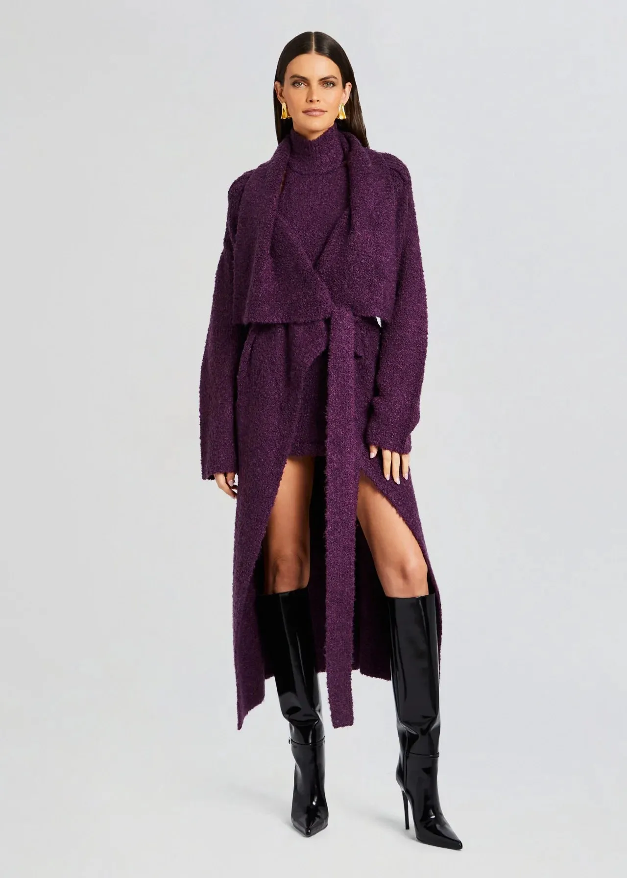 Rue Boucle Cardigan - Eggplant