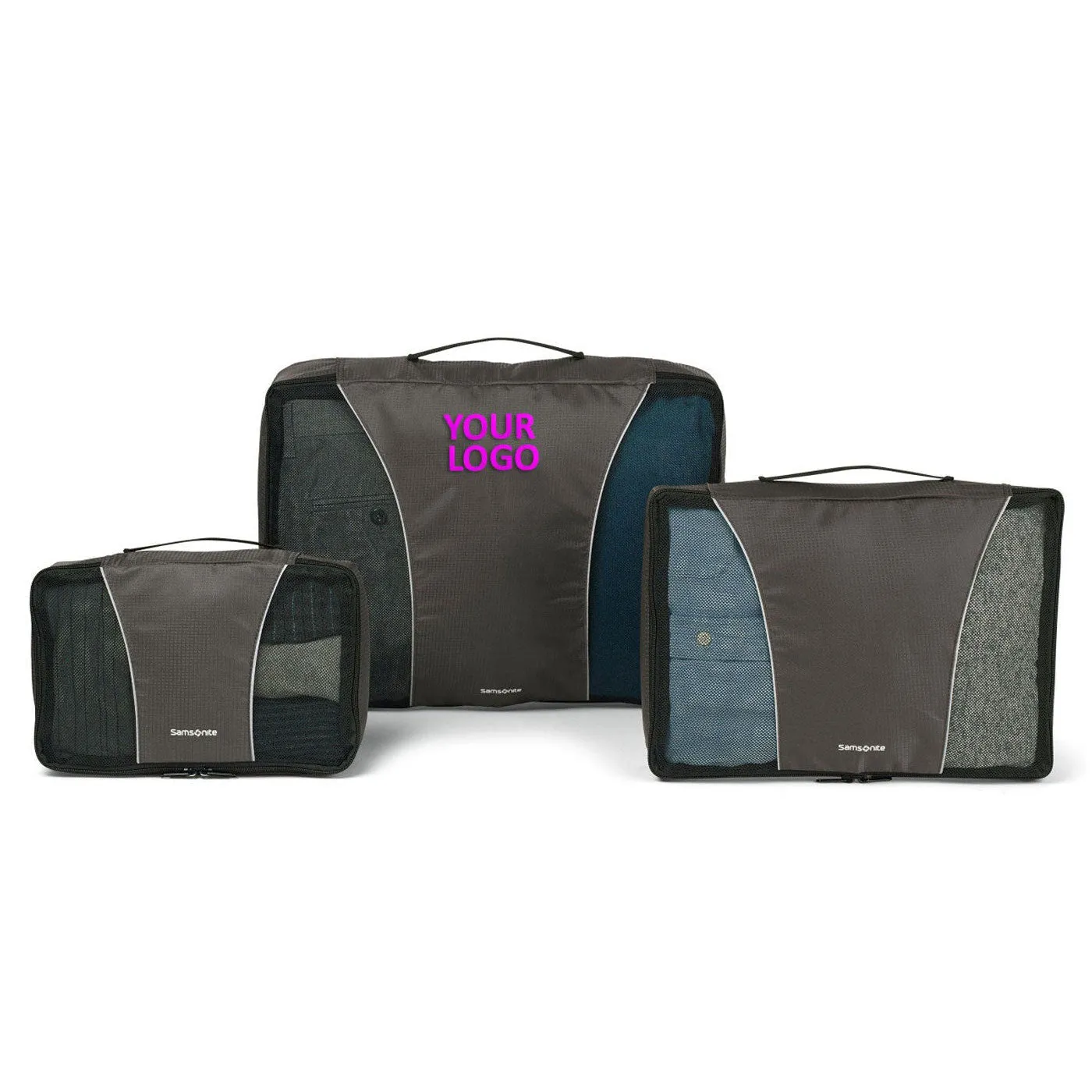 Samsonite Custom 3 Piece Packing Cube Set, Charcoal