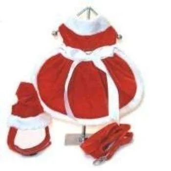 Santa Girl Harness Dress w/Hat & Leash