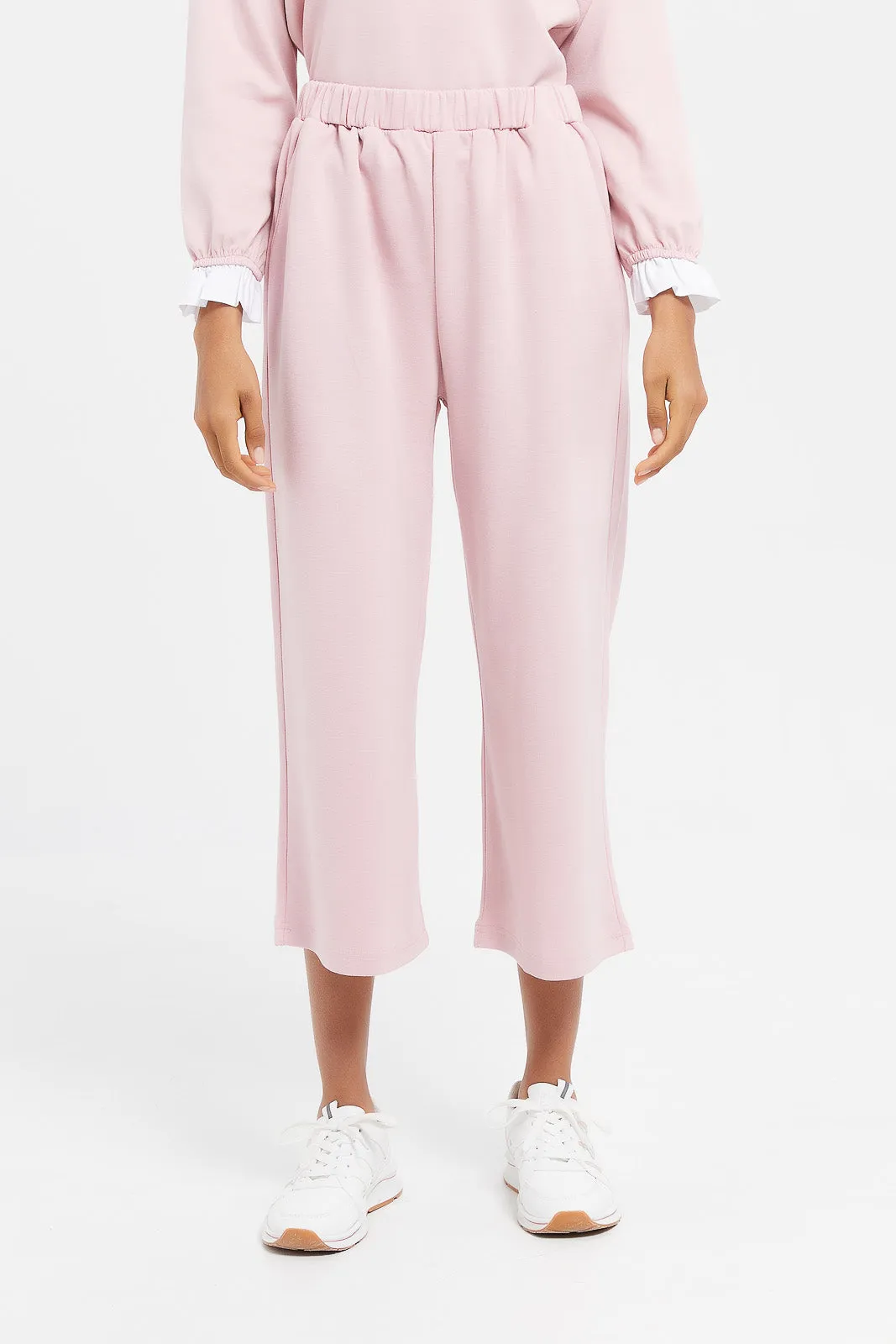 Senior Girls Pink Scuba Culottes