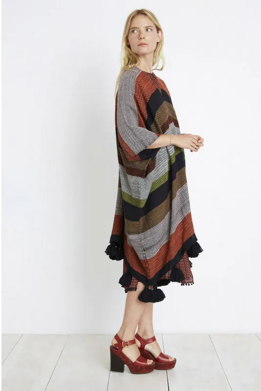 Serape Stripe Long Poncho