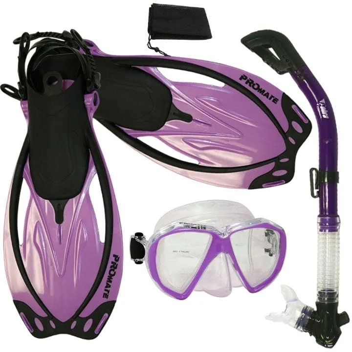 Snorkeling Dive Dry Snorkel Mask Fins Gear Set - SCS0042