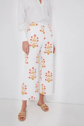 Soft Rose and Tangerine Lily Print Disco Pants