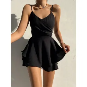 Spaghetti Strap Backless Party Sleeveless Deep V Neck Evening Prom Halter Sequins Mini Sexy Dress