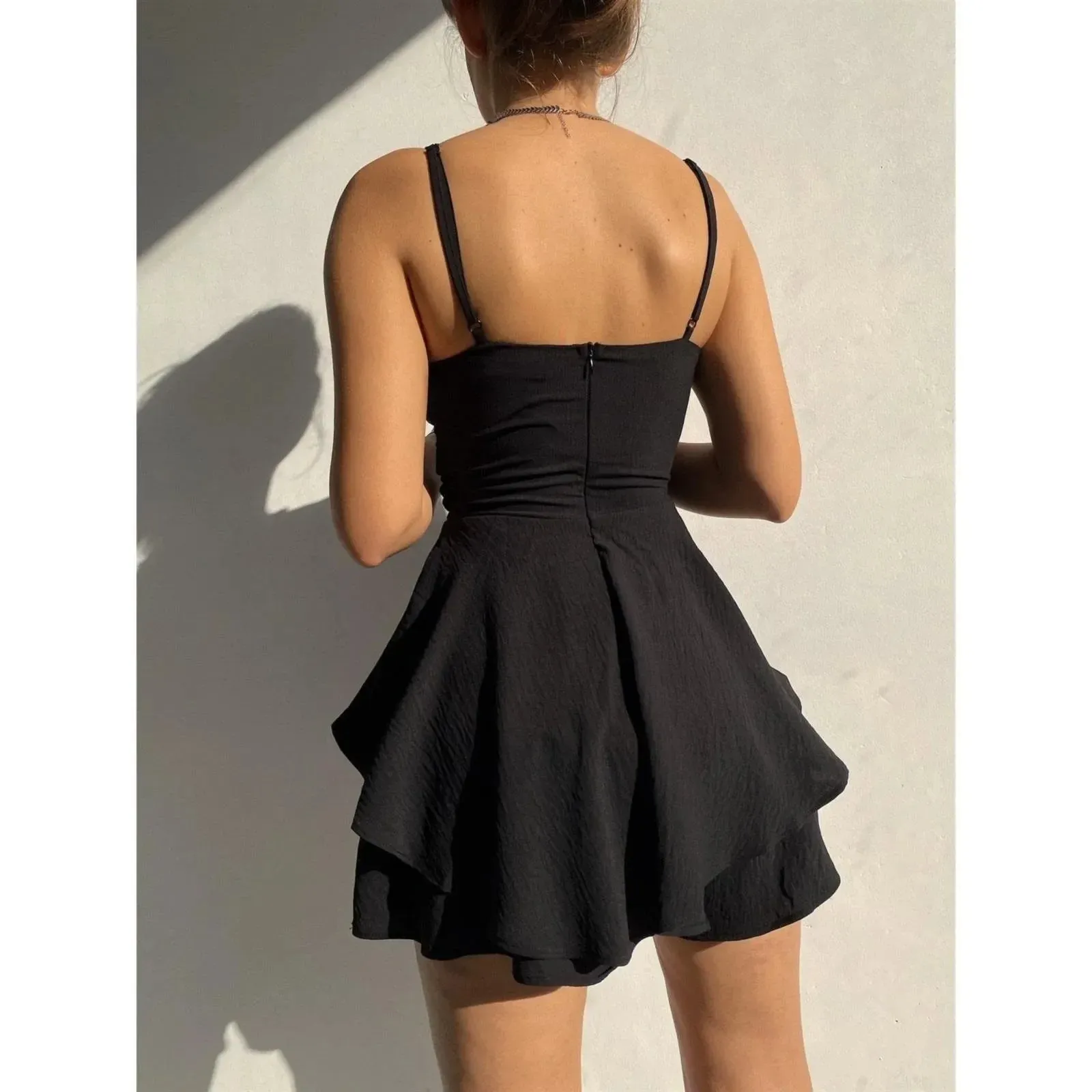 Spaghetti Strap Backless Party Sleeveless Deep V Neck Evening Prom Halter Sequins Mini Sexy Dress