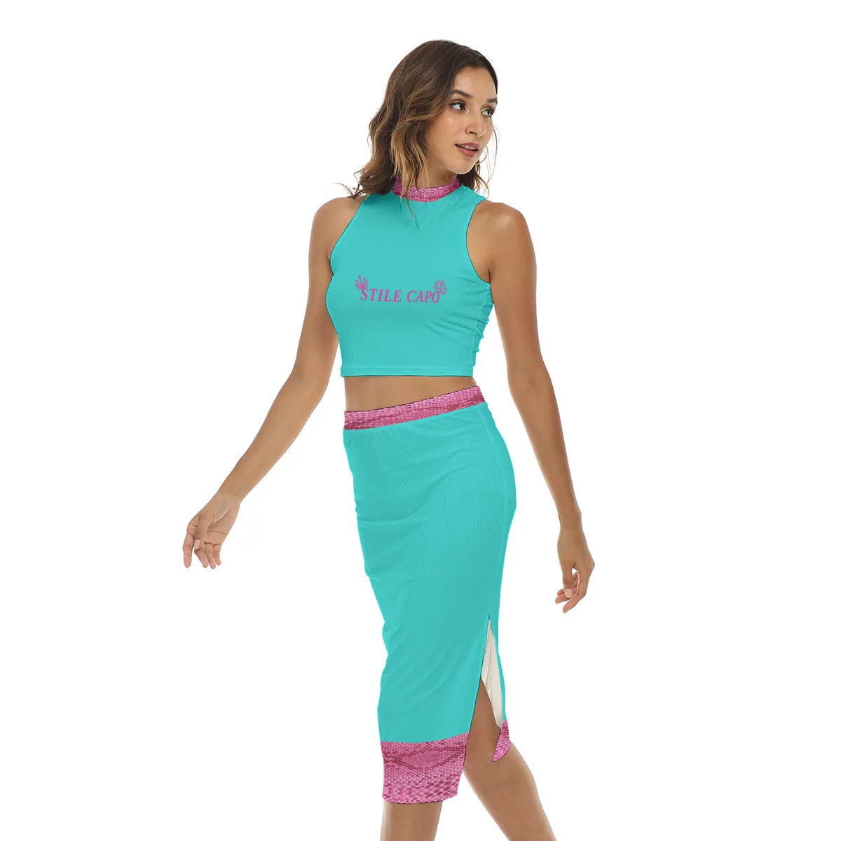 STILE CAPO QUEENS Tank Top & Split High Skirt Set