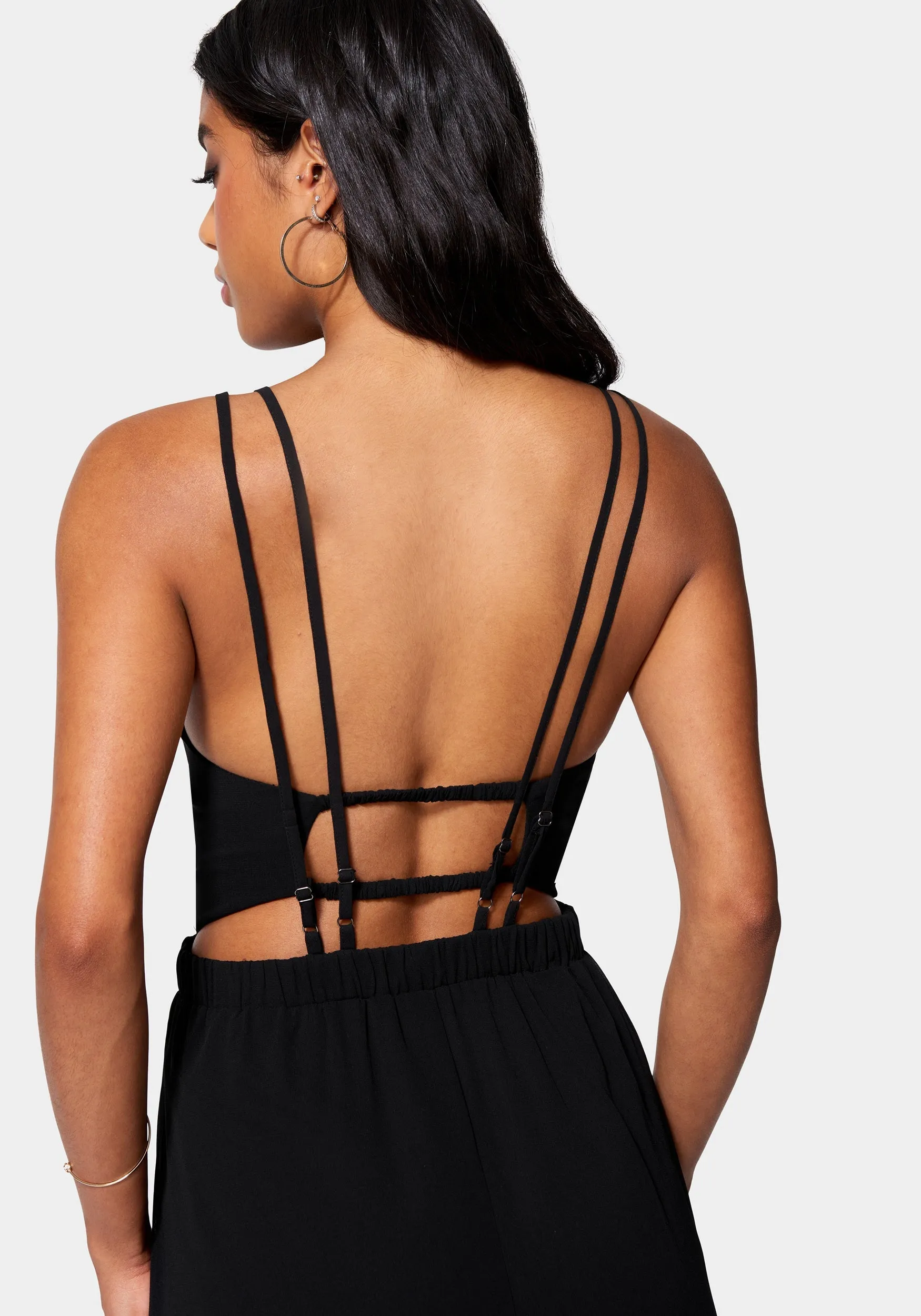 Strappy Back Slit Maxi Dress