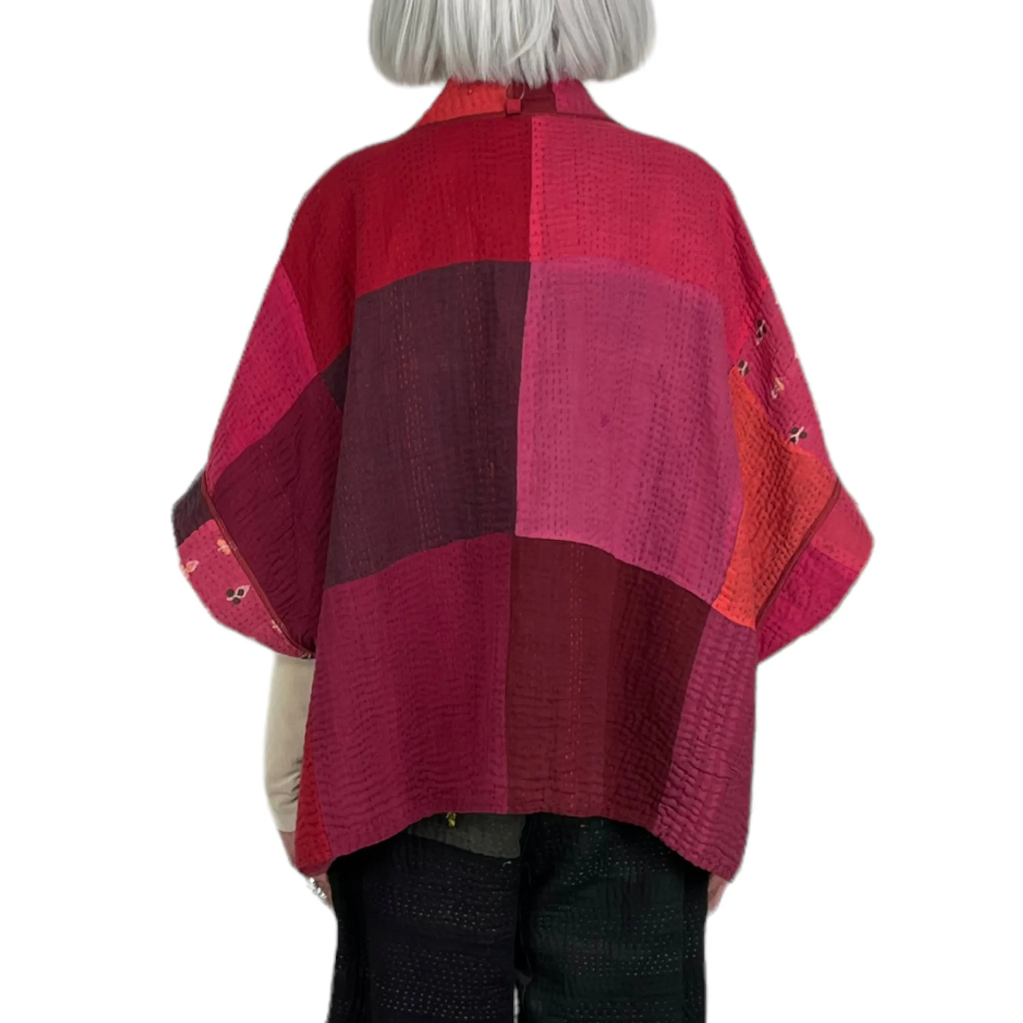 STRIPE/CHECK MINI PONCHO