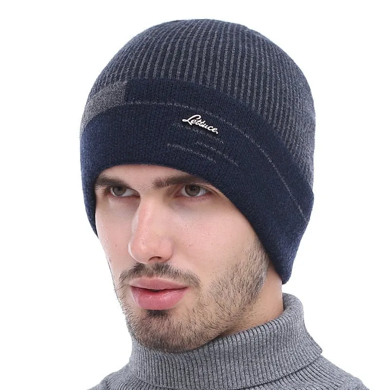 Striped Beanie with Optional Neck Pullover