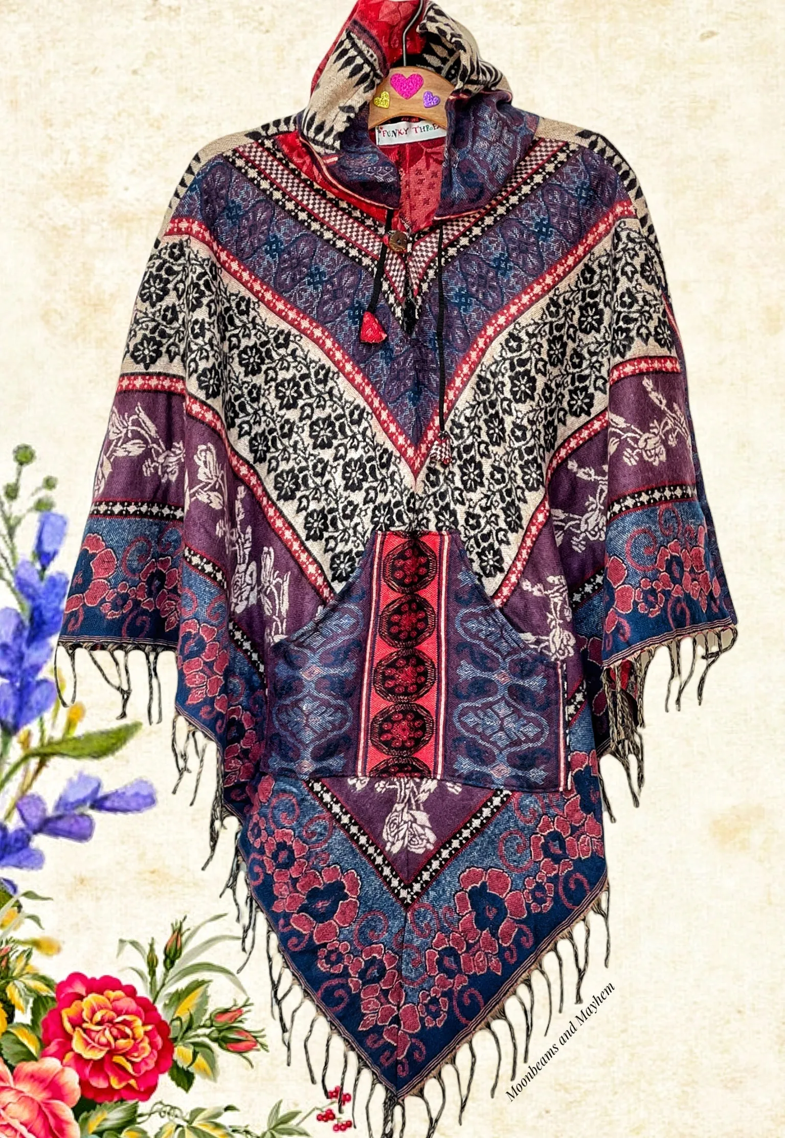 STUNNING AMETHYST BOHEMIAN PONCHO (323)