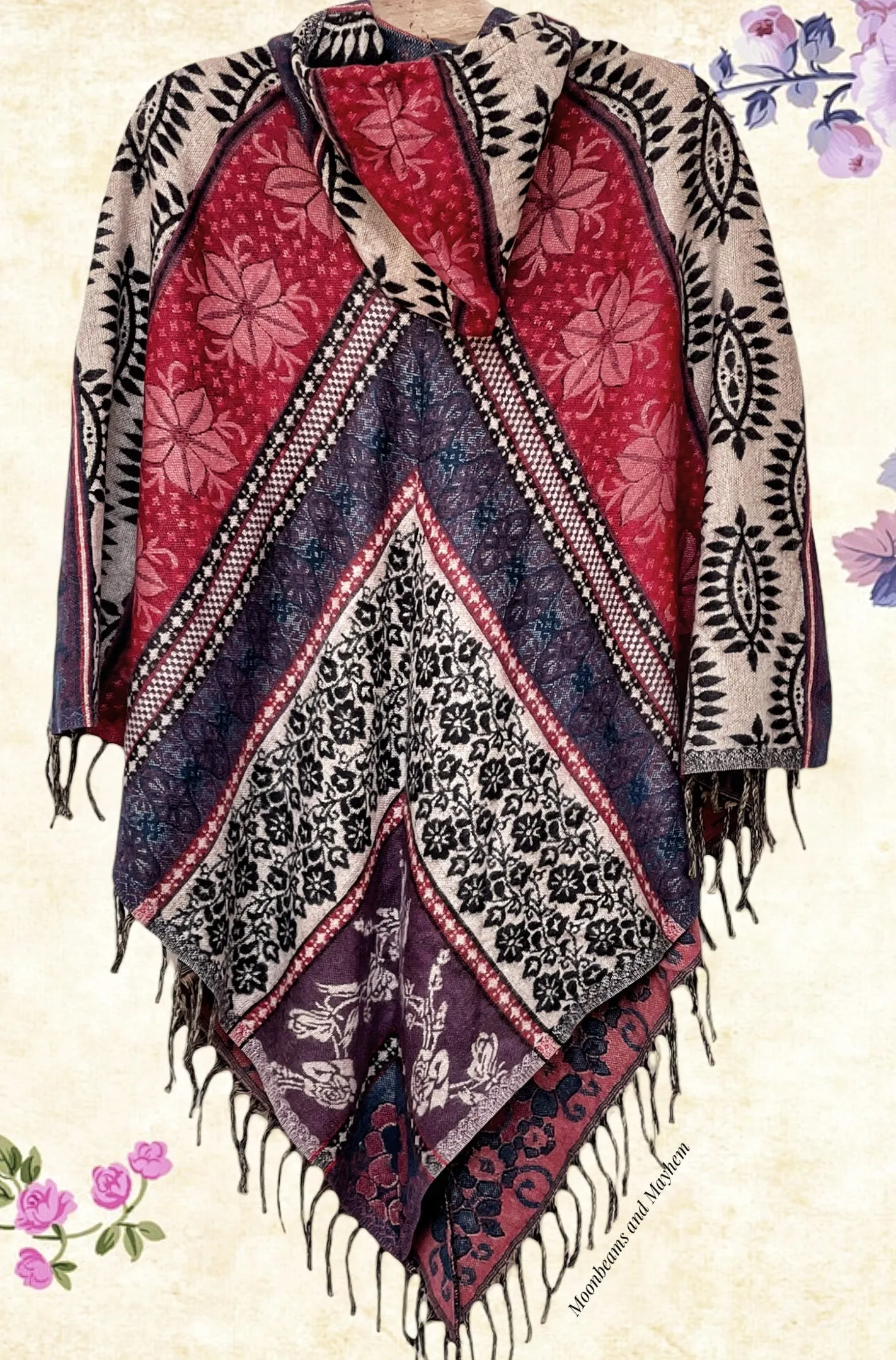 STUNNING AMETHYST BOHEMIAN PONCHO (323)