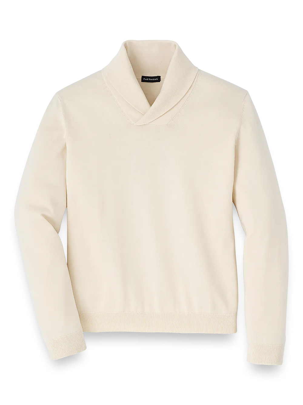 Supima Cotton Shawl Collar Sweater - Ivory