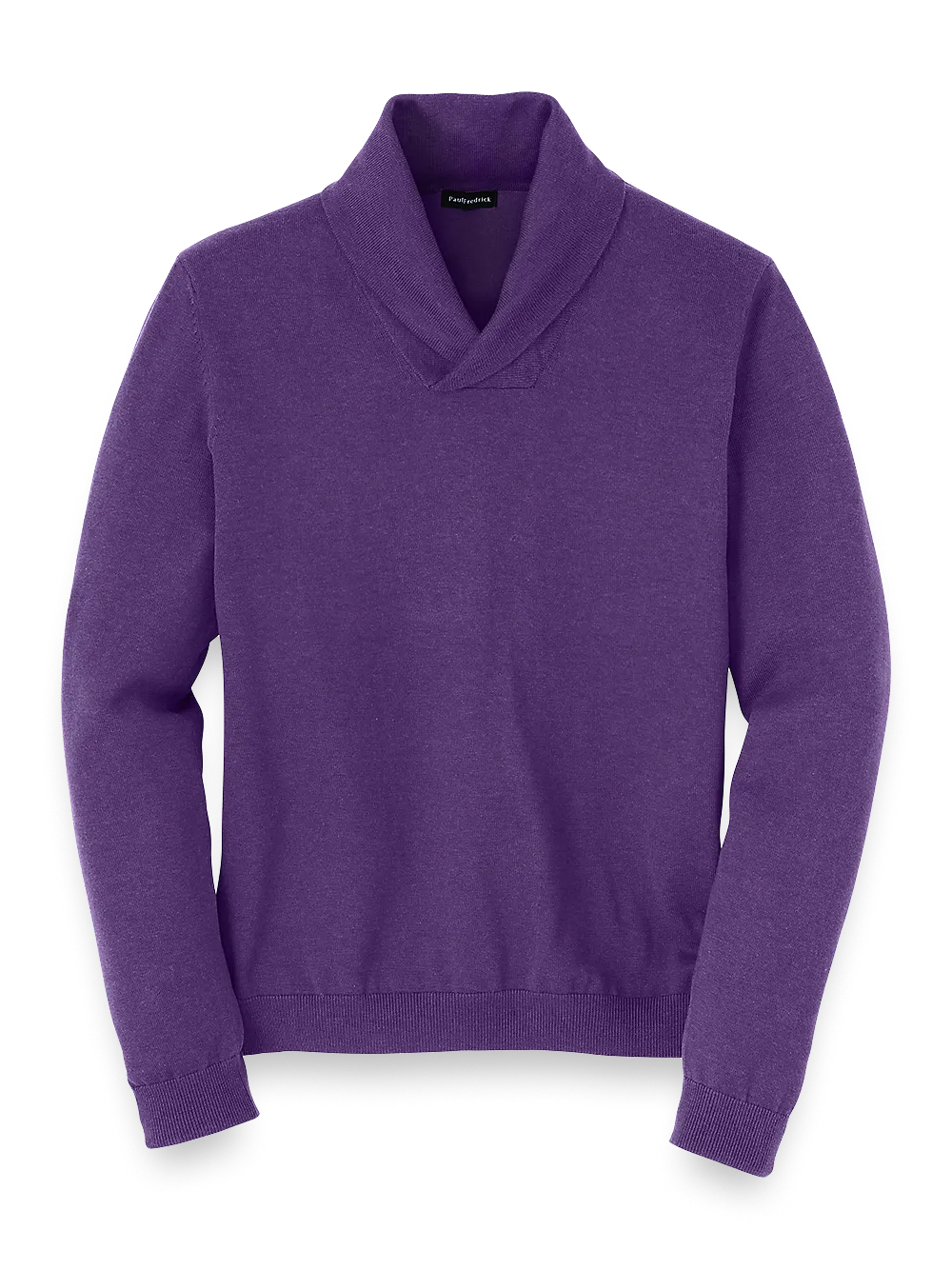 Supima Cotton Shawl Collar Sweater - Purple