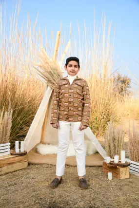 Tape-Recorded- Cotton Canvas Worker Jacket For Boys