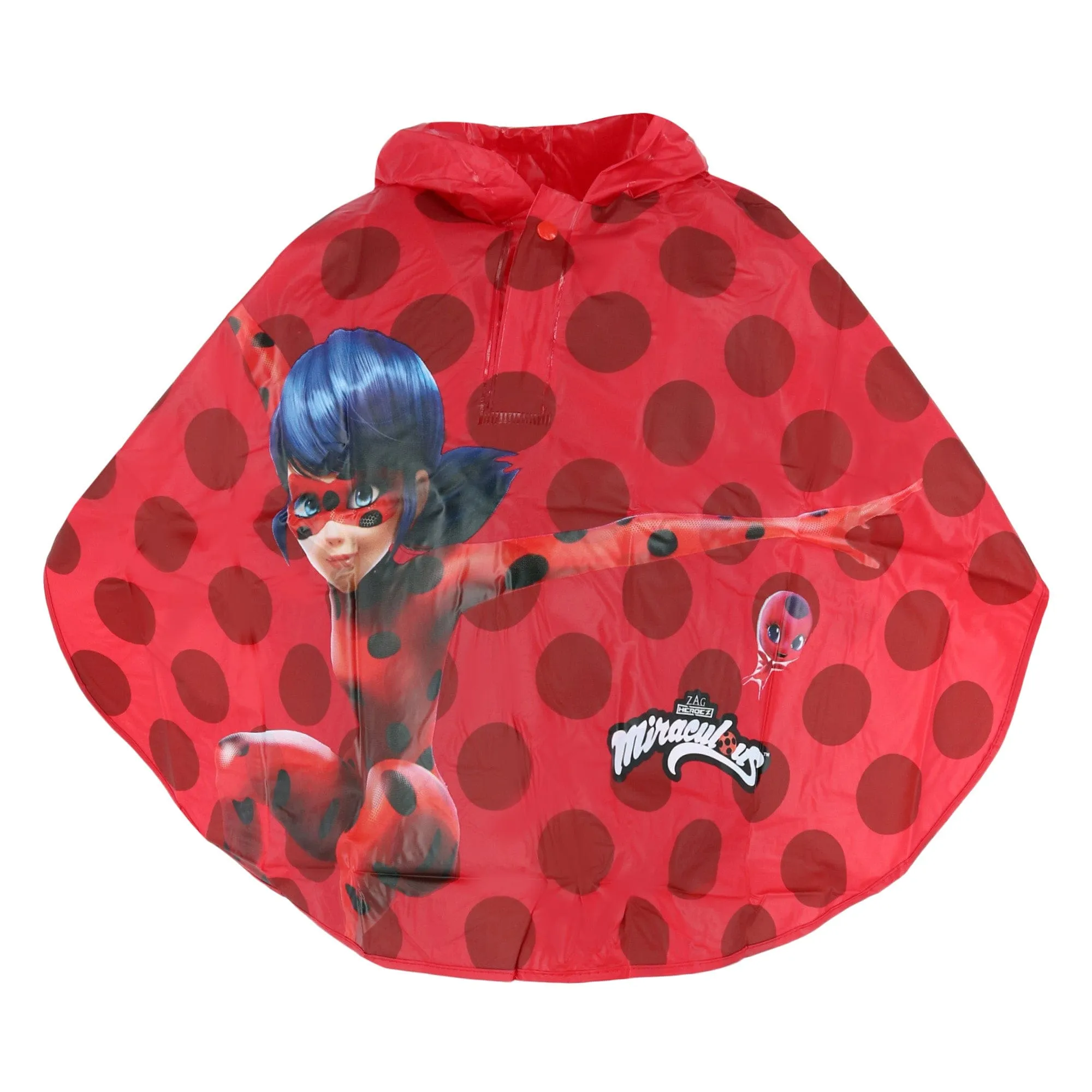 Textiel Trade Kid's Miraculous Ladybug Polka-Dot Rain Poncho