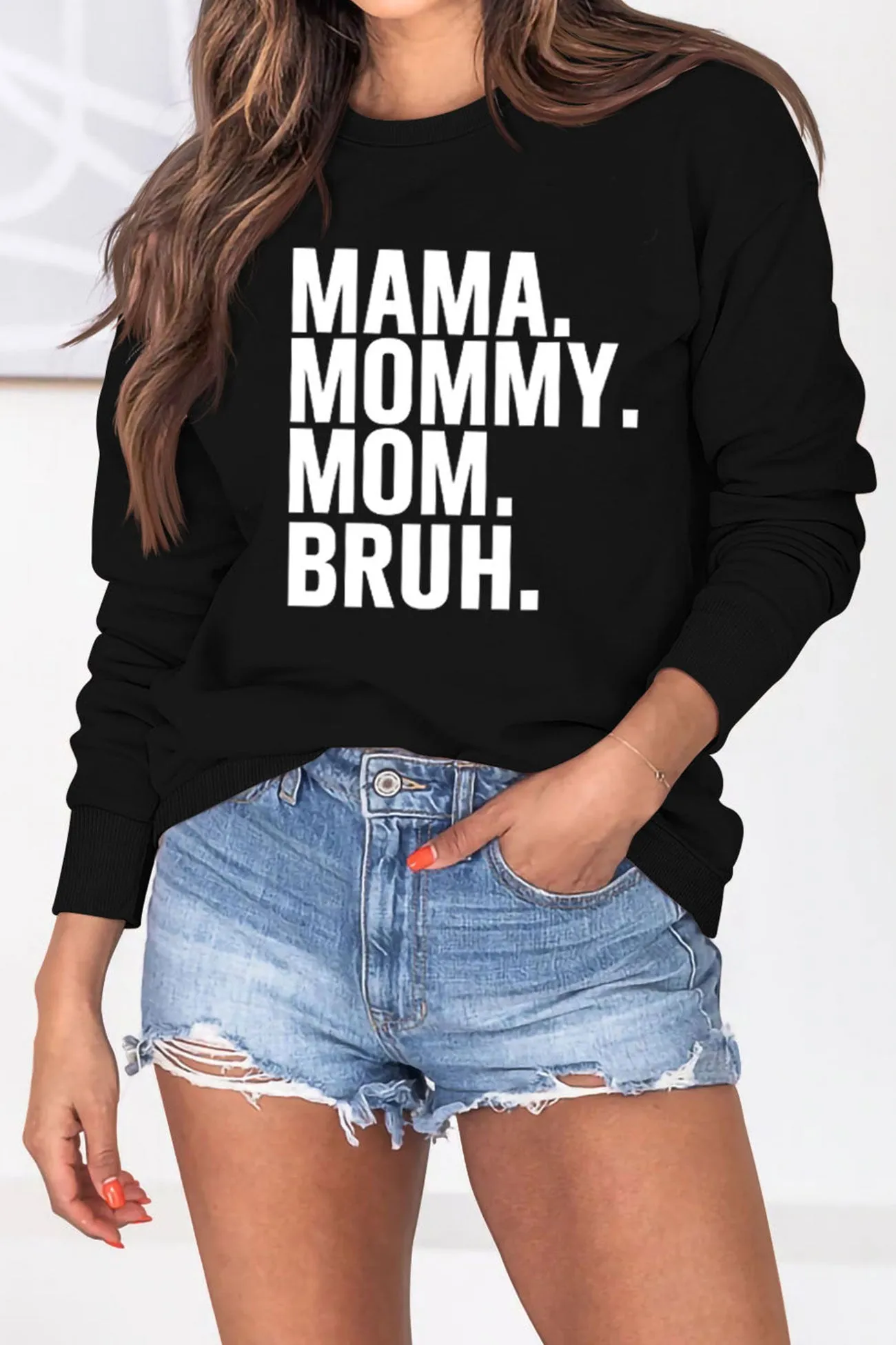 The Way Call Mama Letter Printed Sweatshirt