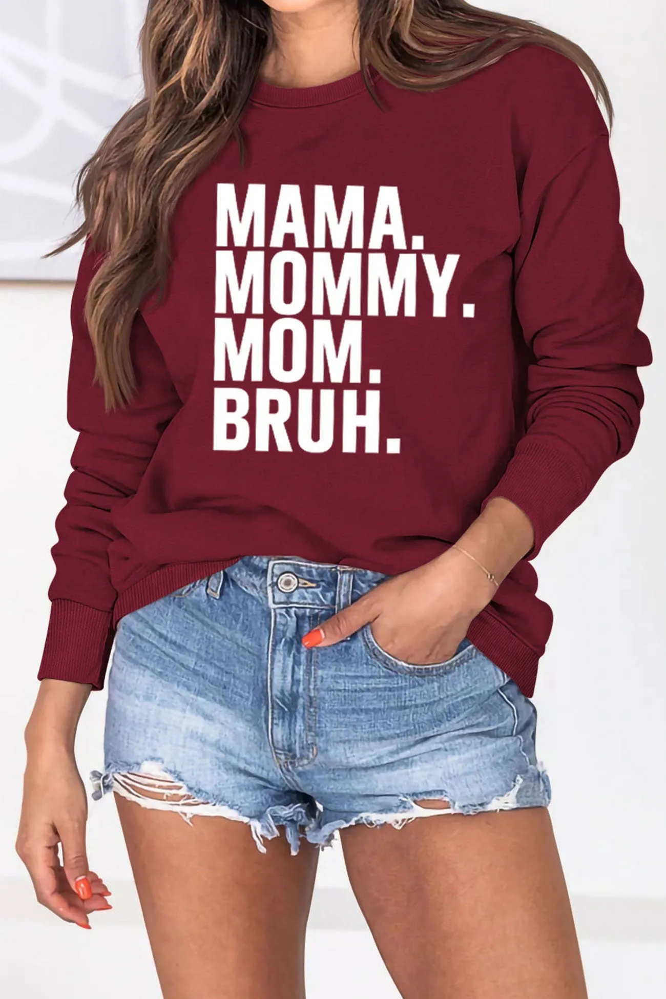 The Way Call Mama Letter Printed Sweatshirt