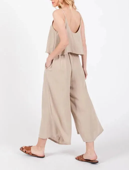 Tiffany Camisole Wide Leg Jumpsuit (Assorted Colors)