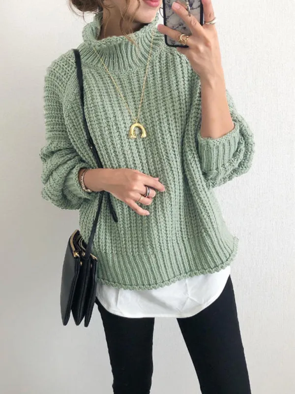 Toleet-Winter outfits women's casual loose pullover sweater