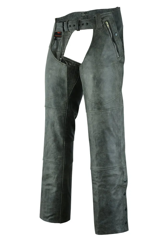 Unisex Double Deep Pocket Thermal Lined Chaps - GRAY - DS413