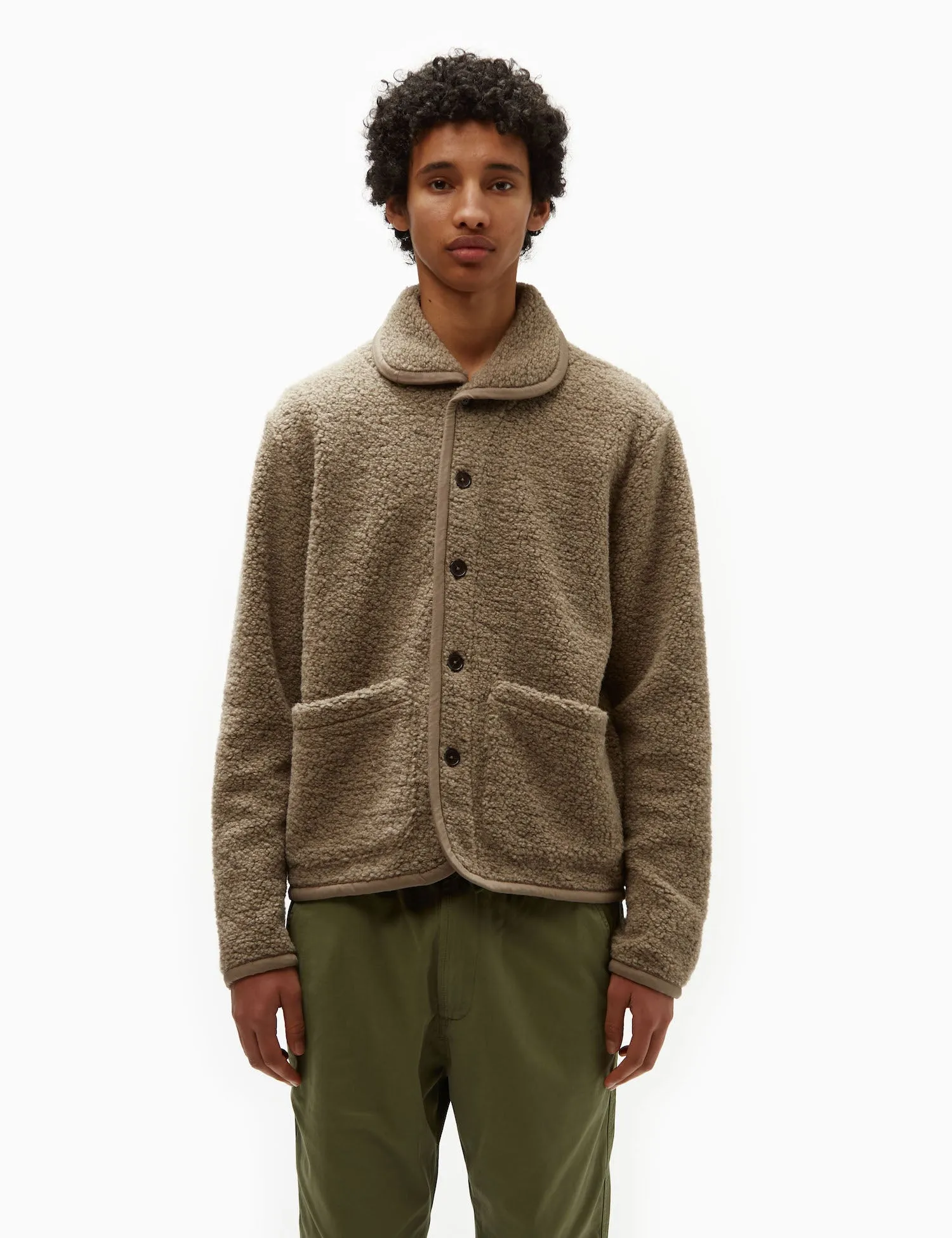 Universal Works Lancaster Jacket (Alvar Fleece) - Stone